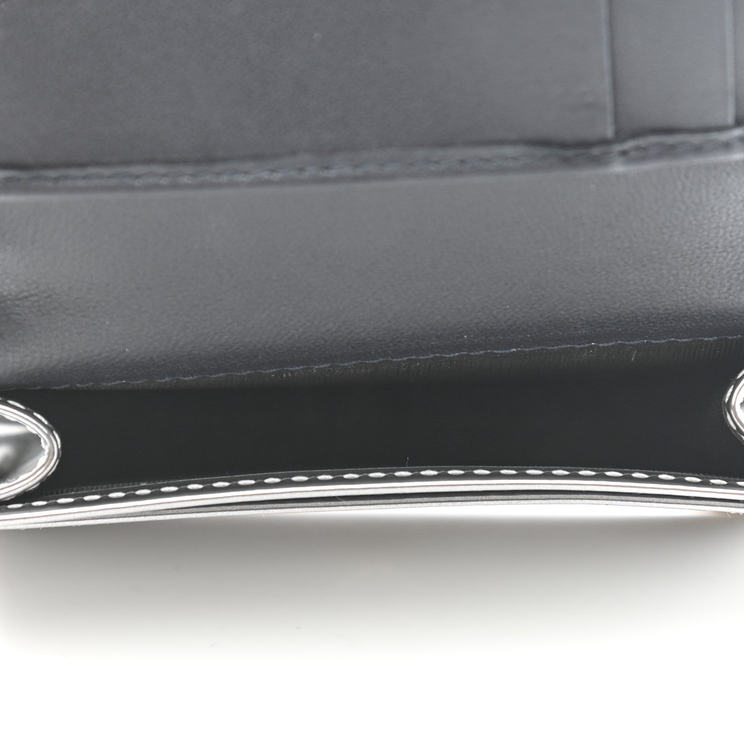 Christian Dior Metallic Patent Micro-Cannage Lady Dior Card Holder Silver 5 of 7