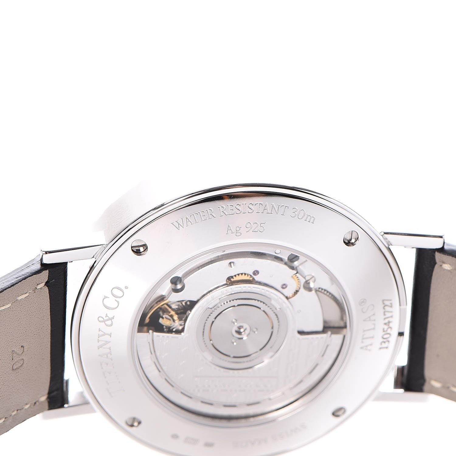 Tiffany Sterling Silver Calfskin 39mm Atlas Automatic Watch 10 of 14