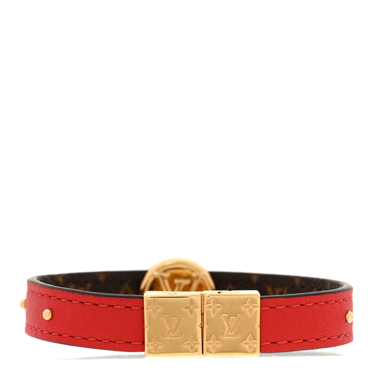 Louis Vuitton Monogram LV Circle Reversible Bracelet Rouge 5 of 8