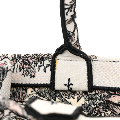 Christian Dior Canvas Embroidered Large Butterfly Around The World Book Tote White Pastel Pink 11 of 11