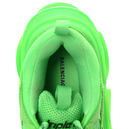 Balenciaga Fabric Mesh Clear Sole Womens Triple S Sneakers 37 Fluo Green 7 of 7