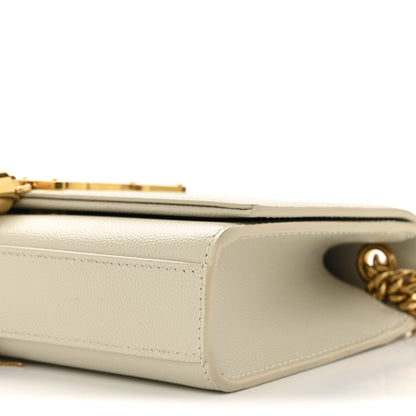 Saint Laurent Grain De Poudre Small Classic Monogram Kate Tassel Satchel Blanc Vintage 10 of 11