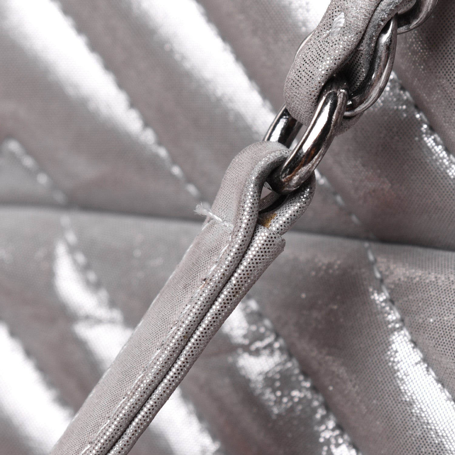 Chanel Metallic Calfskin Chevron Quilted Small Urban Spirit Backpack Silver 29 of 31