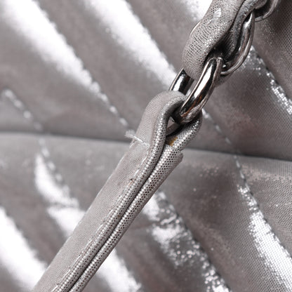 Chanel Metallic Calfskin Chevron Quilted Small Urban Spirit Backpack Silver 29 of 31