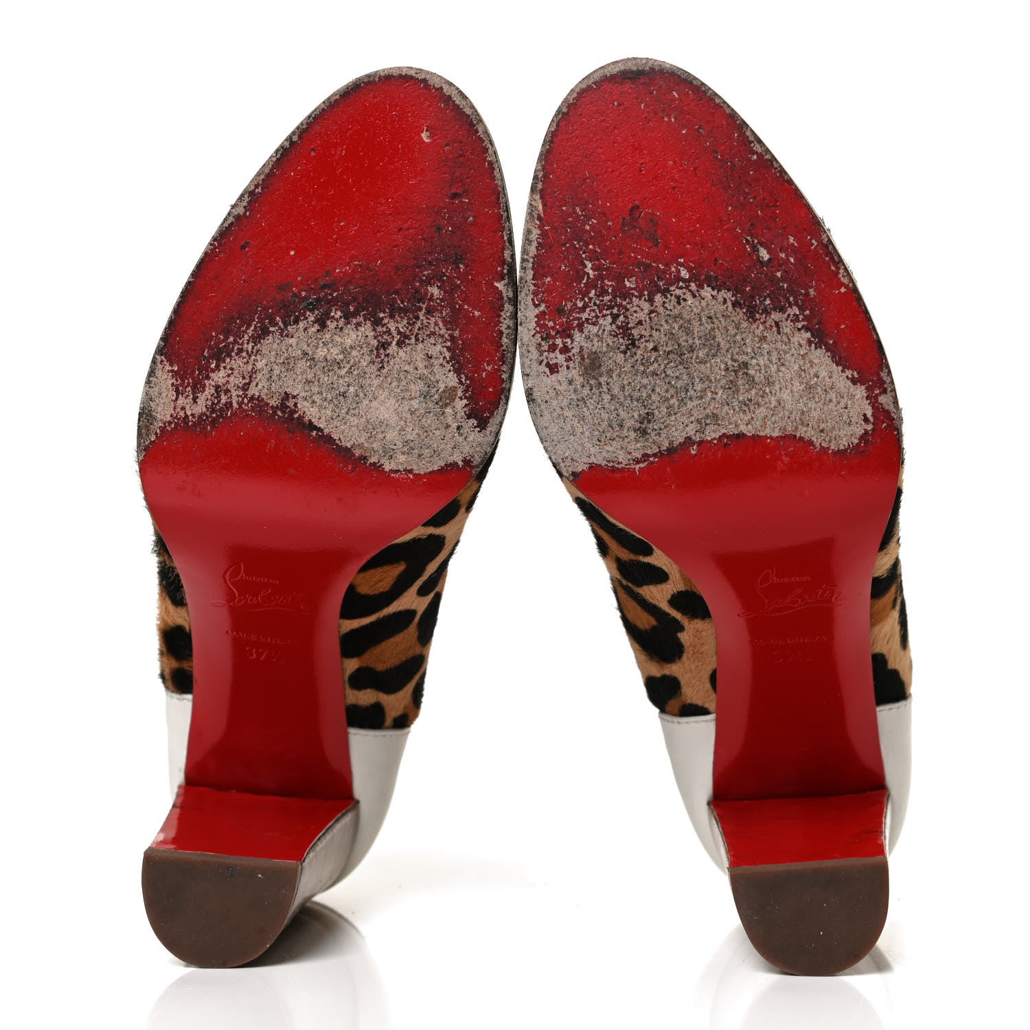 Christian Louboutin Calf Hair Leopard Print Who Dances 85 Ankle Boots 37.5 Gold Fauve 7 of 12