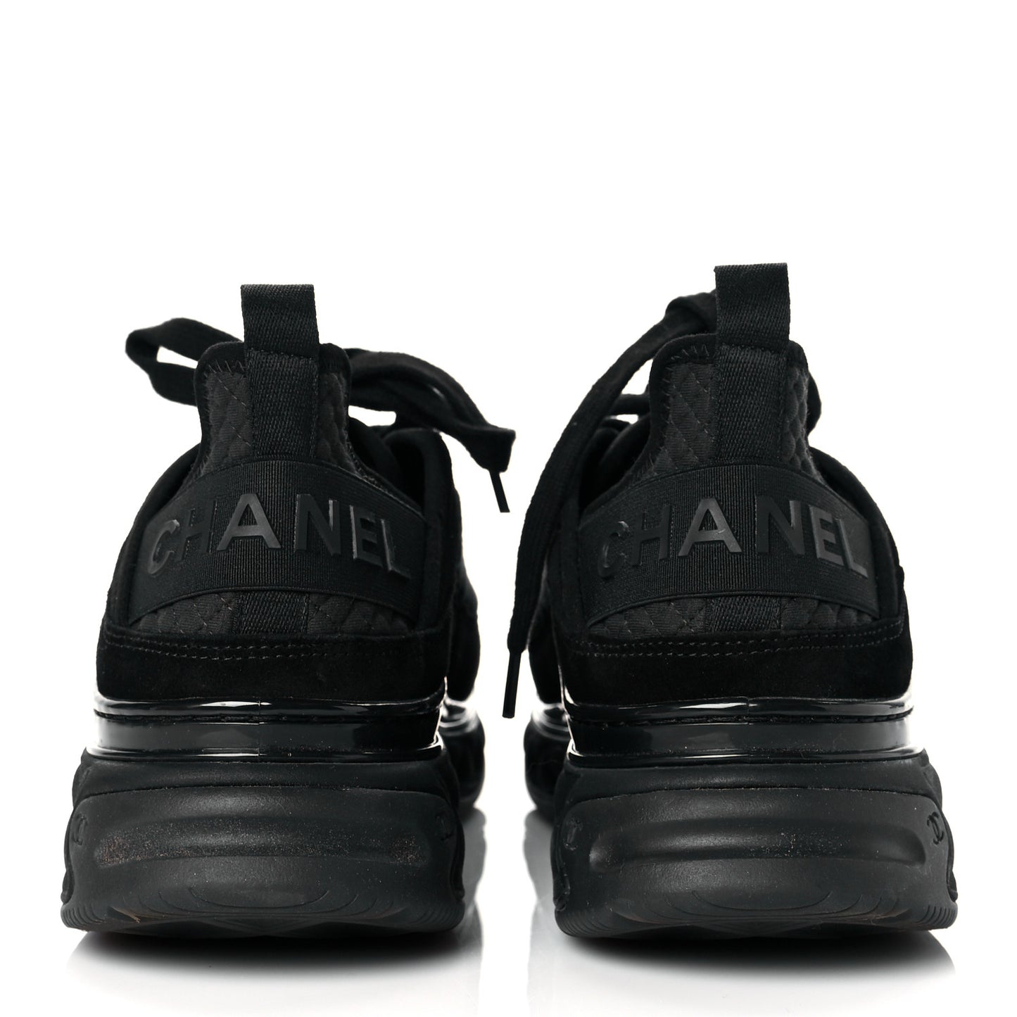 Suede Calfskin Mixed Fibers CC Sneakers 40 Black