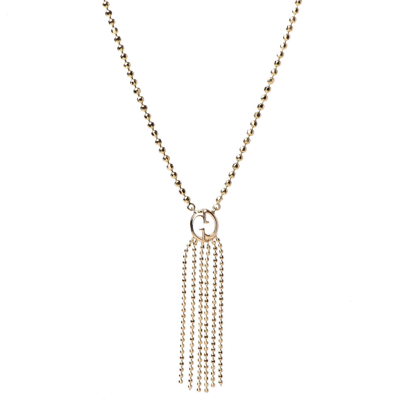 18K Yellow Gold Icon Fringe Pendant Necklace