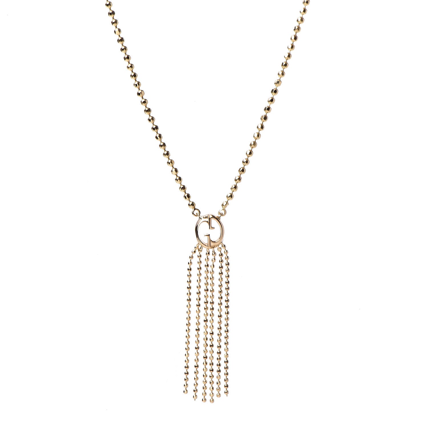 Gucci 18K Yellow Gold Icon Fringe Pendant Necklace 4 of 8