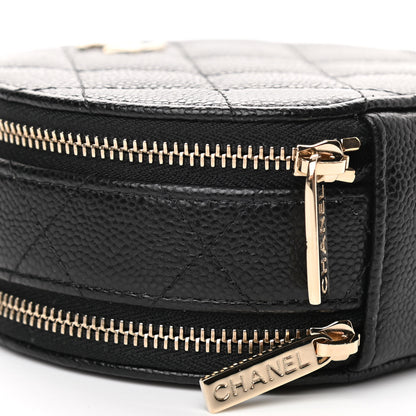 Chanel Caviar Quilted Round Handle With Care Vanity With Chain Black 10 of 11