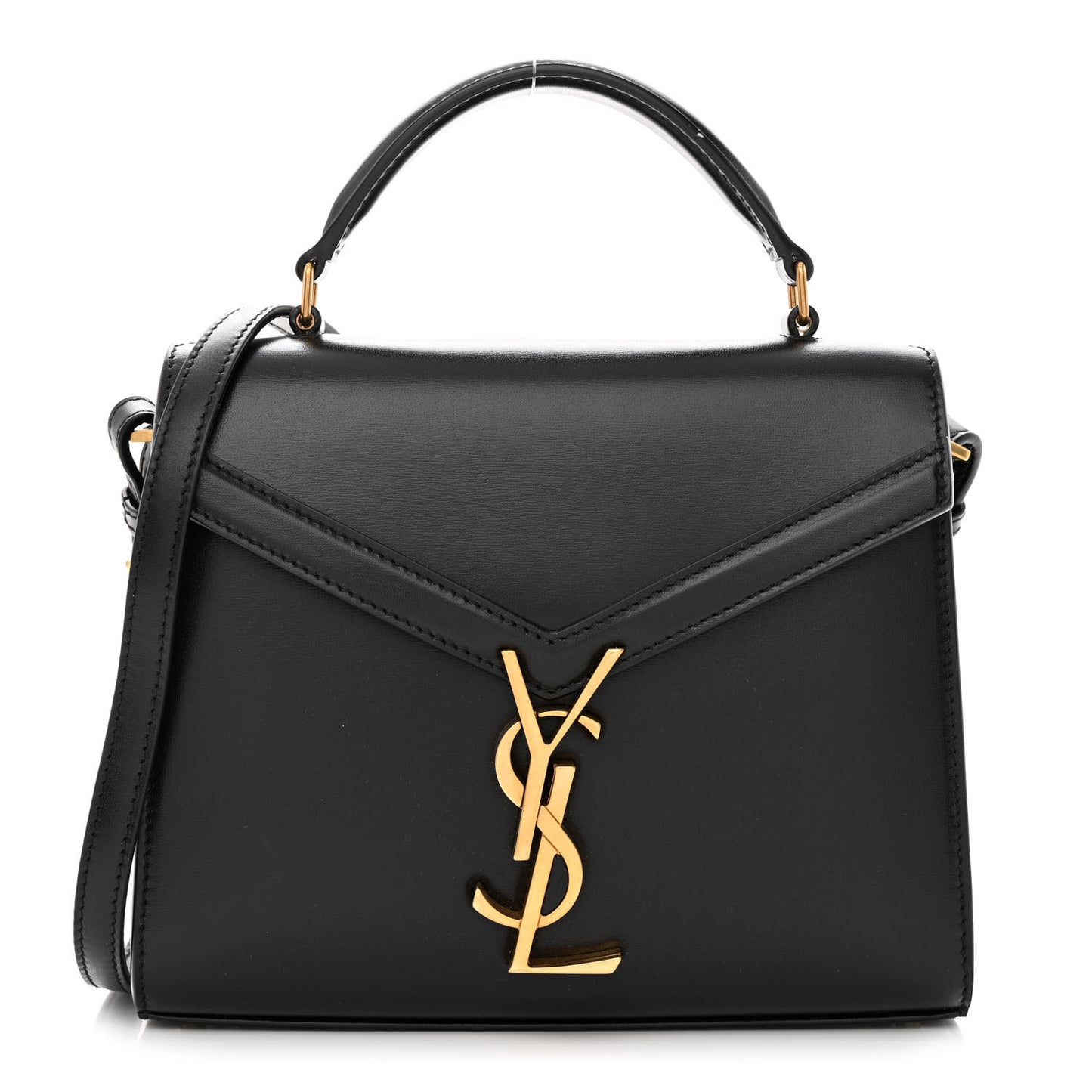 Calfskin Mini Classic Monogram Cassandra Top Handle Black