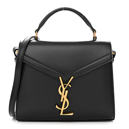 Saint Laurent Calfskin Mini Classic Monogram Cassandra Top Handle Black 1 of 12