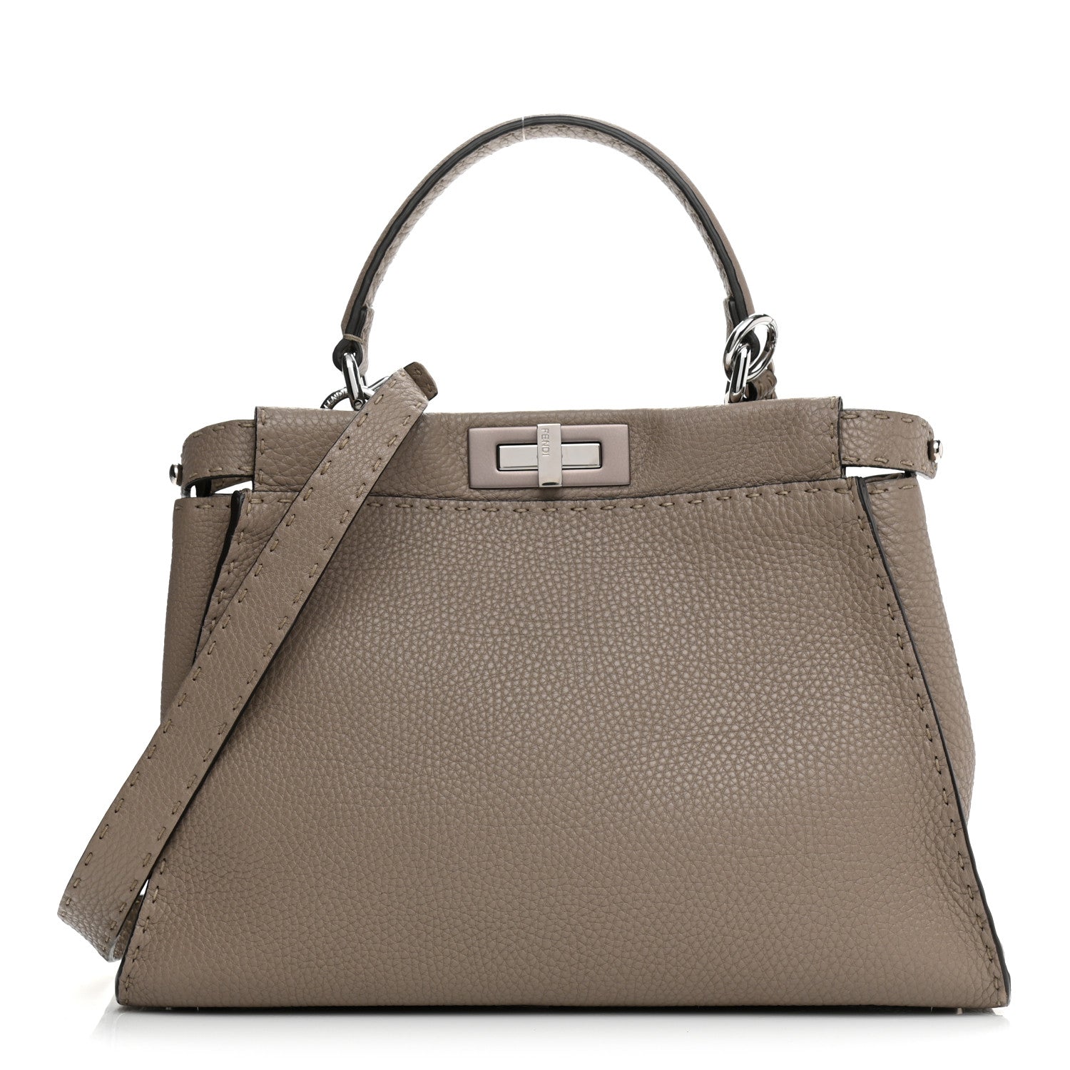 Fendi Cuoio Romano Selleria Medium Peekaboo Iconic Satchel Corda 1 of 8