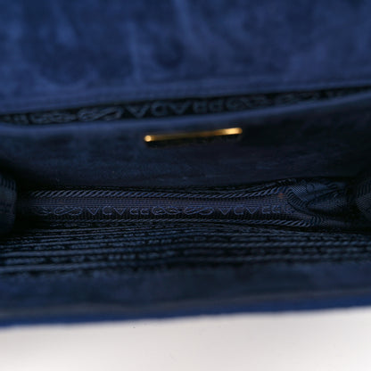 Prada Velluto Lions Head Cahier Shoulder Bag Azzurro 5 of 10