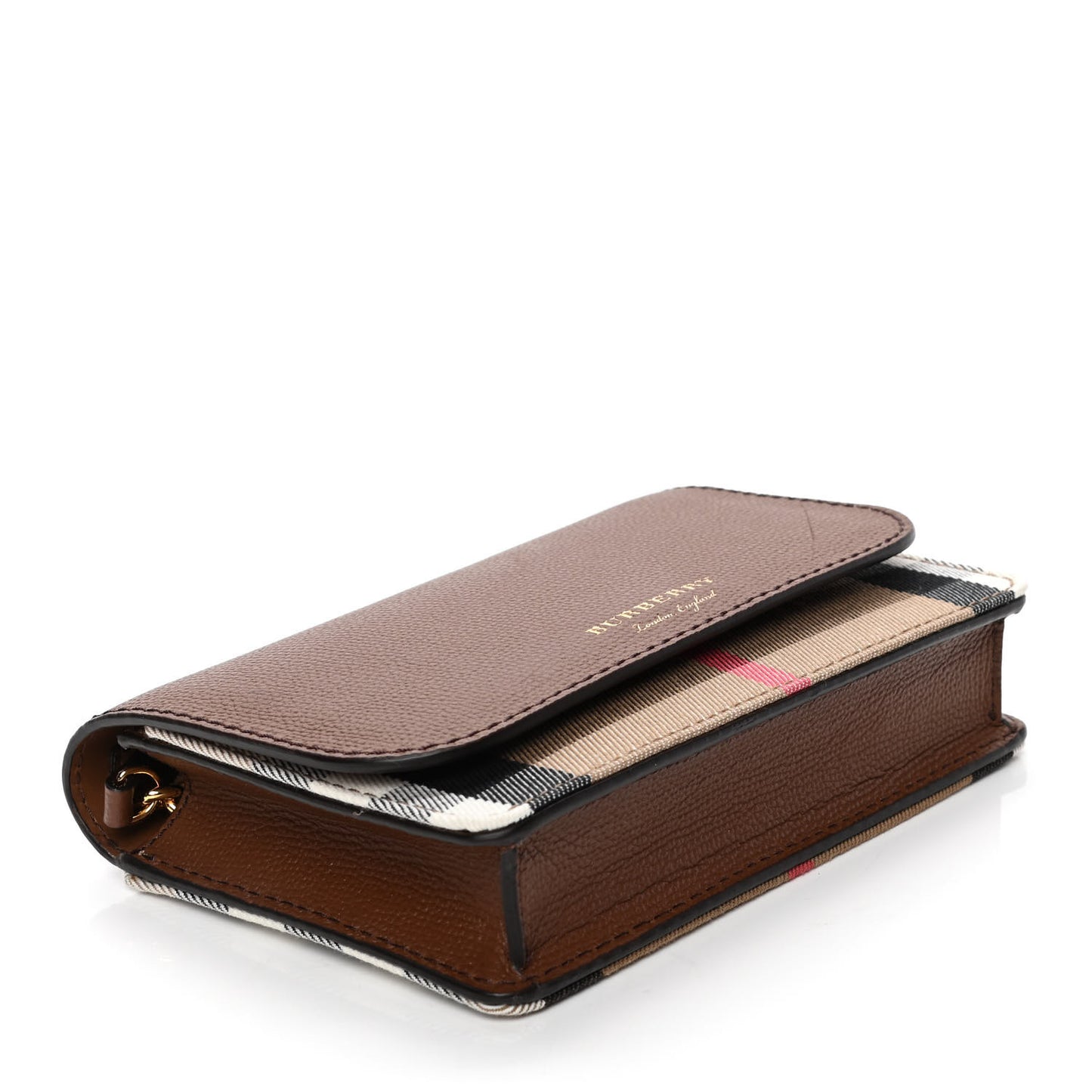 Derby Calfskin House Check Mini Hampshire Crossbody Tan