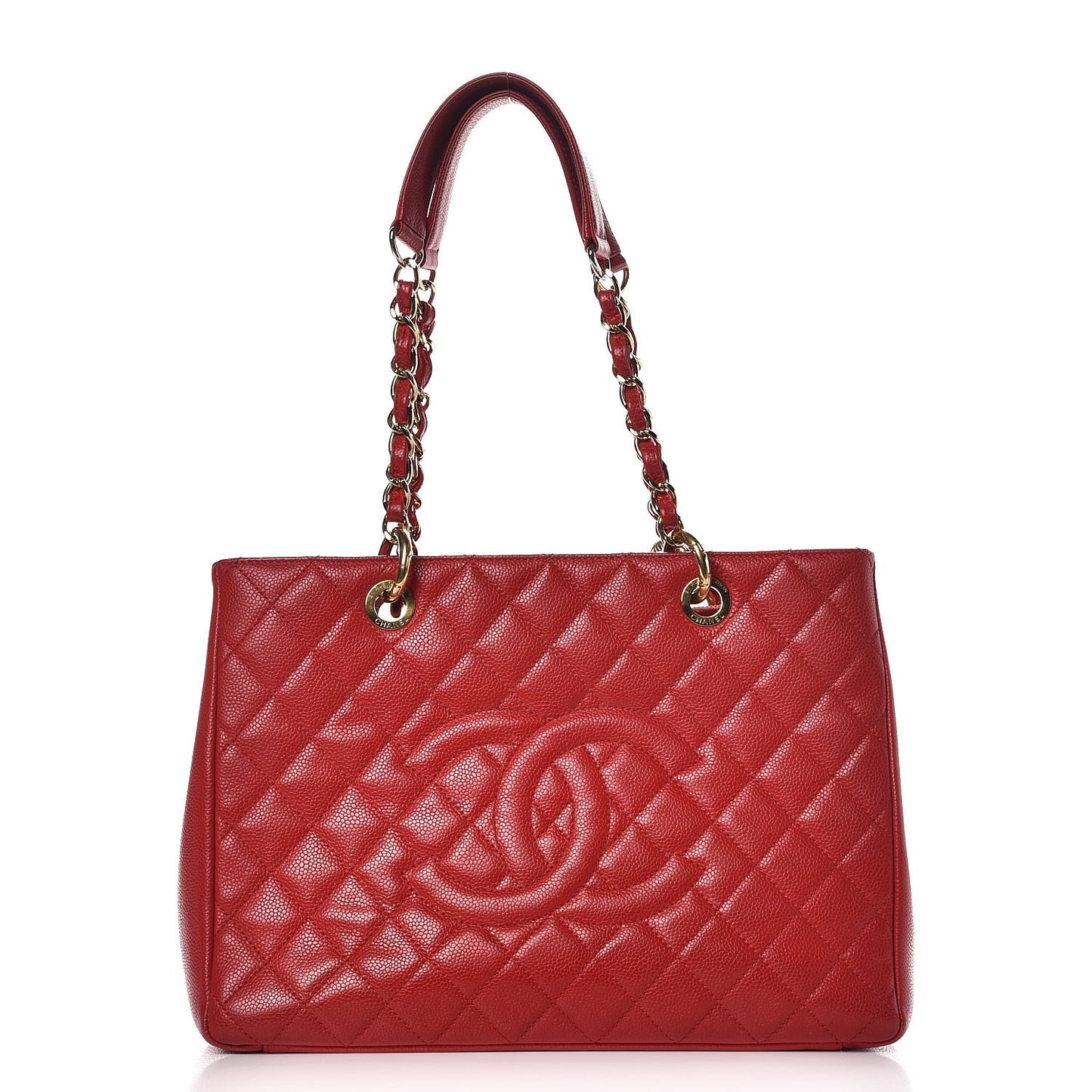 Caviar Quilted Grand Shopping Tote GST Red