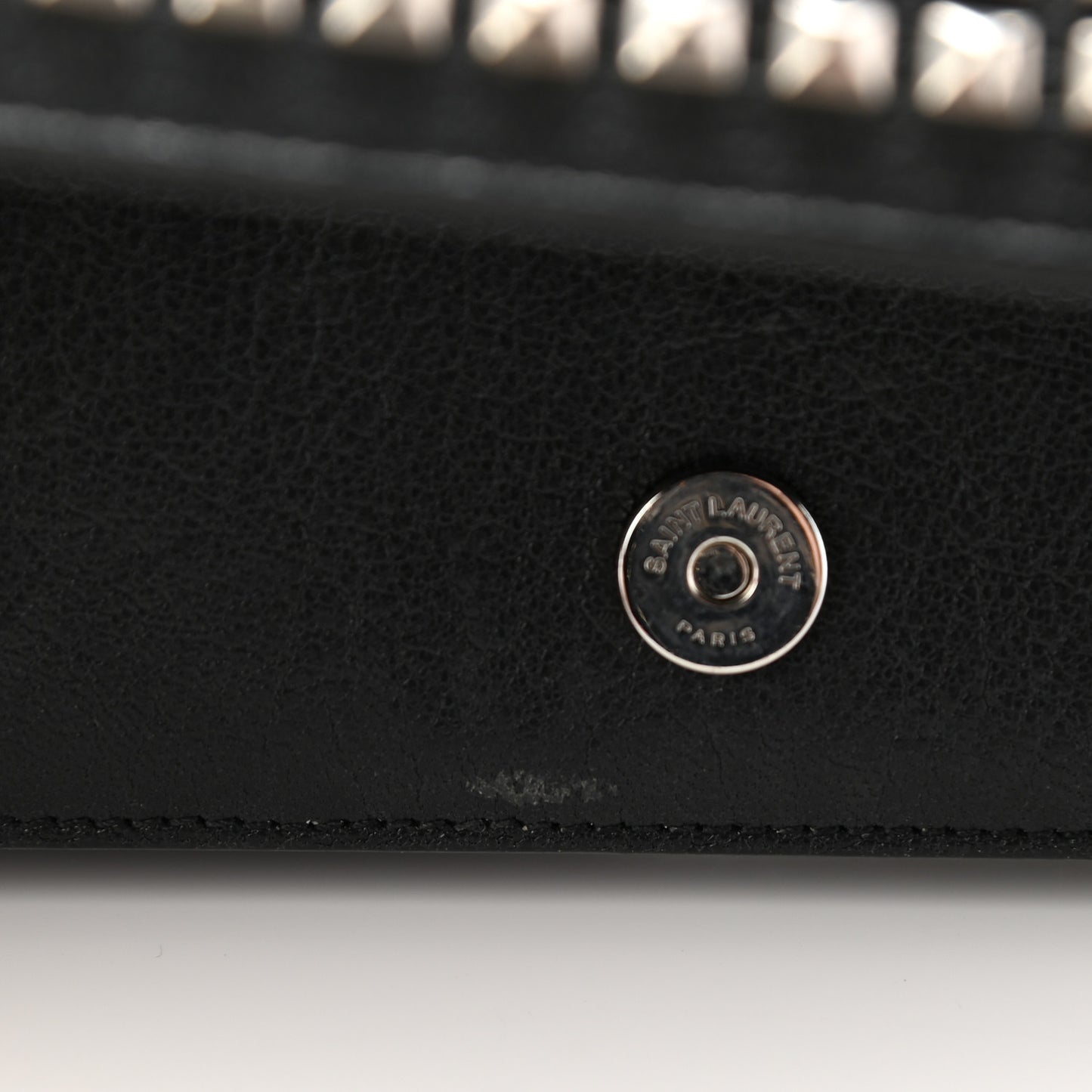 Calfskin Studded Monogram Bag Black