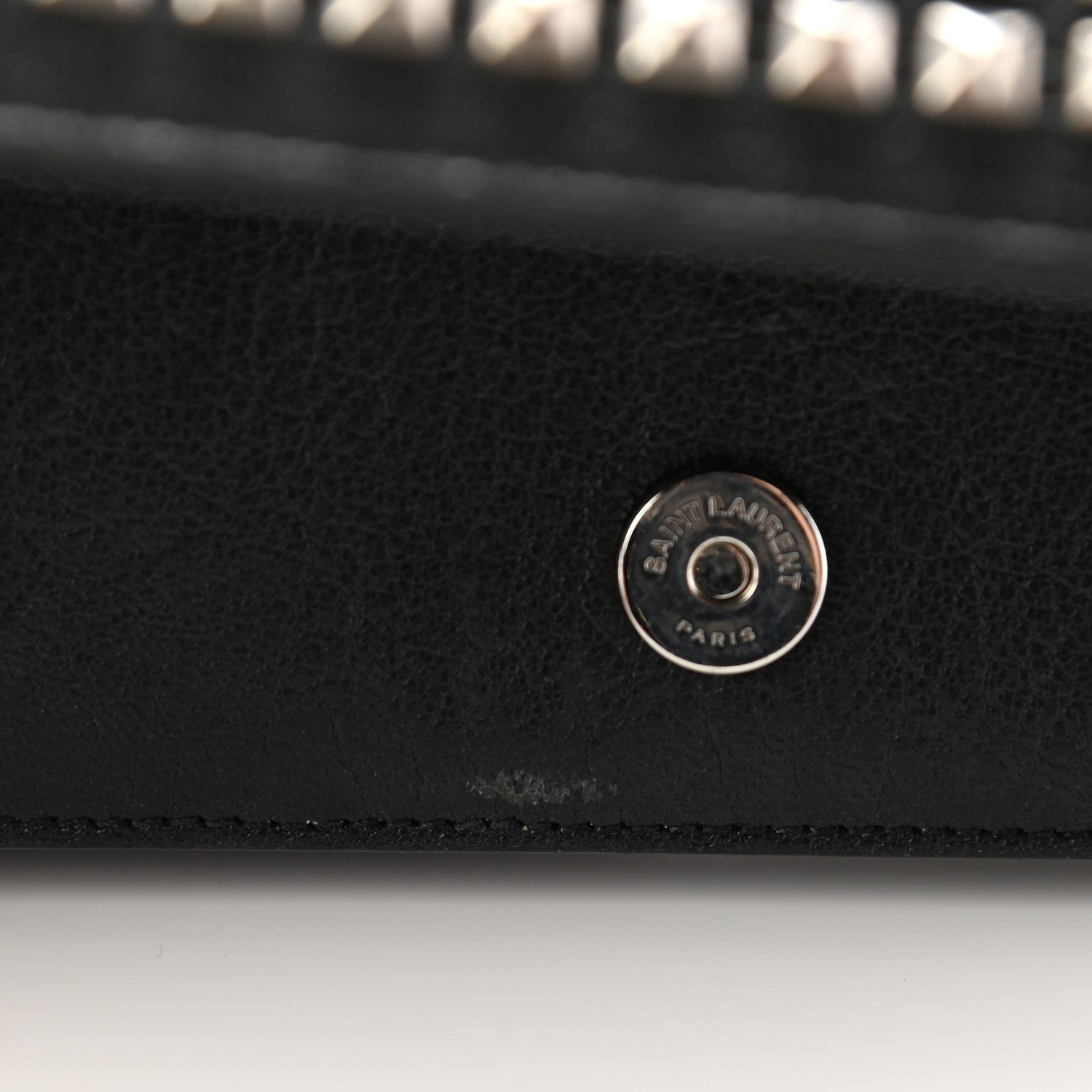 Saint Laurent Calfskin Studded Monogram Bag Black 8 of 10