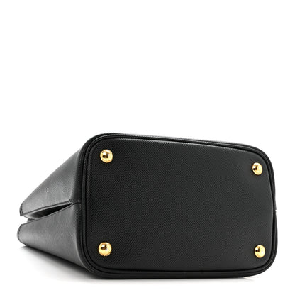 Prada Saffiano Cuir Medium Panier Bucket Bag Black Fuoco 4 of 16