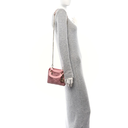 Christian Dior Lambskin Cannage Mini Lady Dior Melacoton 2 of 9