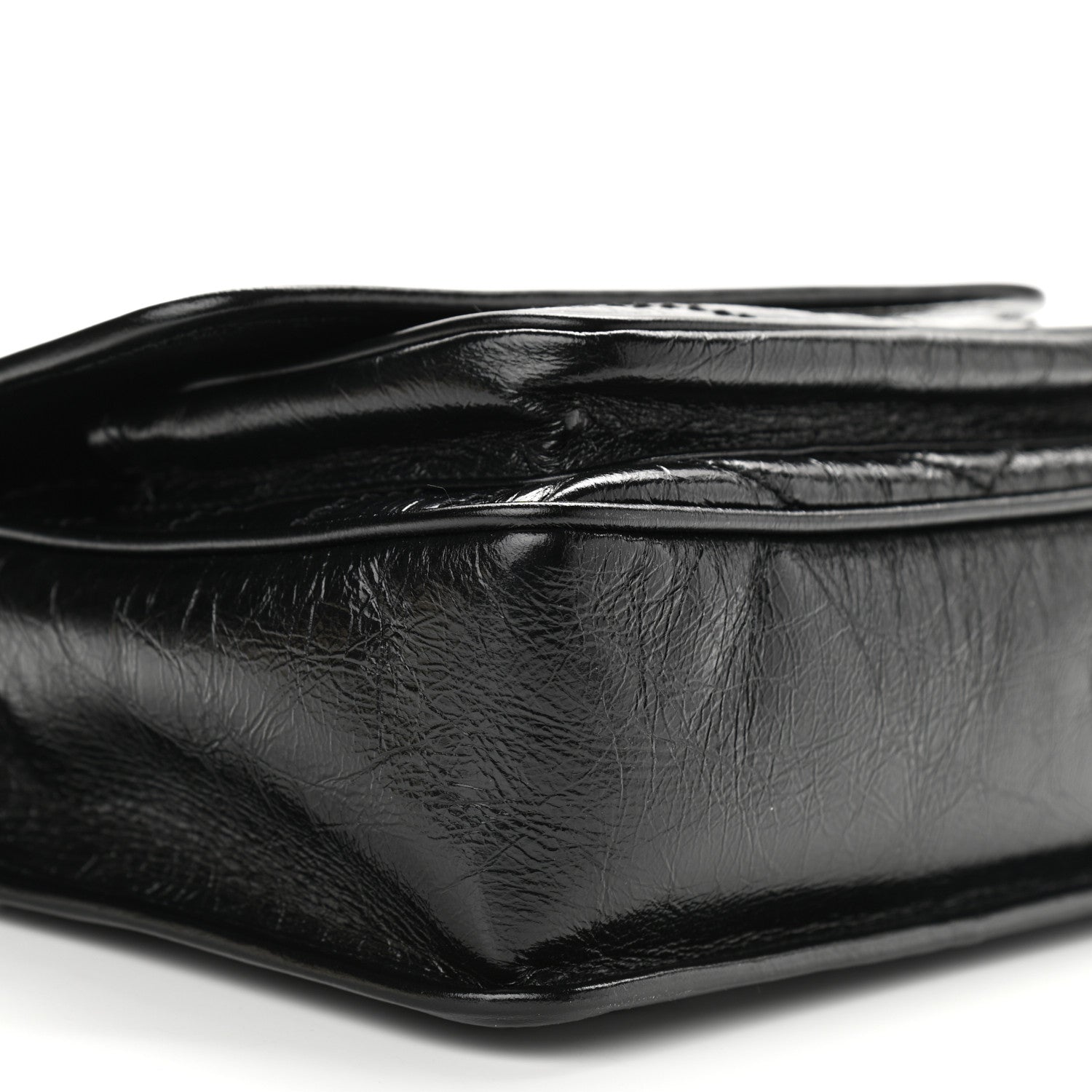 Saint Laurent Crinkled Lambskin Matelasse Monogram Baby Niki Chain Satchel Black 10 of 12