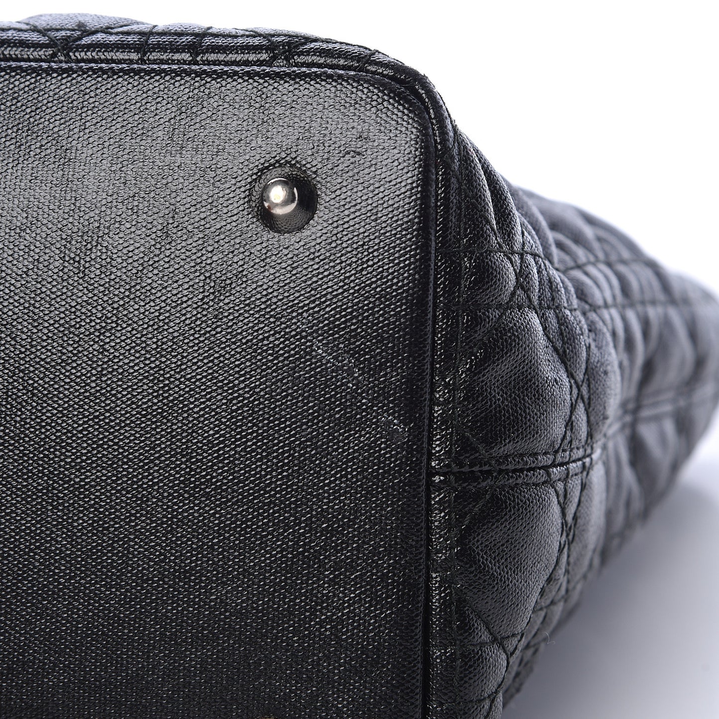 Coated Canvas Cannage Medium Panarea Tote Black