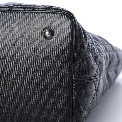 Christian Dior Coated Canvas Cannage Medium Panarea Tote Black 10 of 12