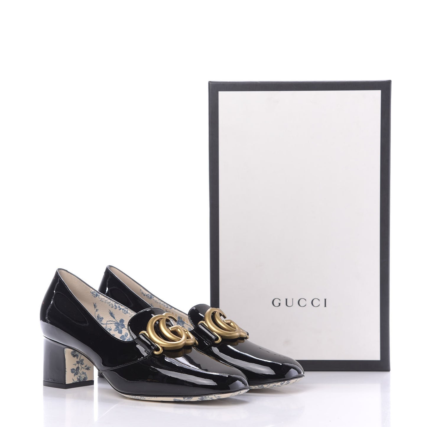 Vernice GG Victoire 55mm Loafer Pumps 38.5 Black