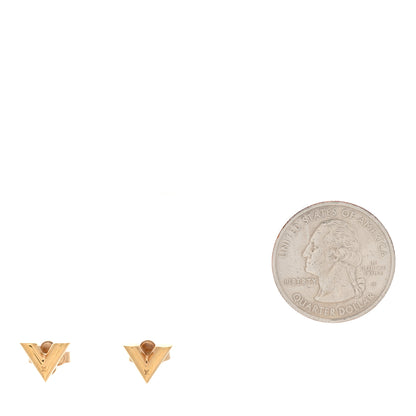 Louis Vuitton Brass Essential V Stud Earrings Gold 2 of 7