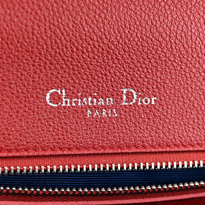 Christian Dior Grained Calfskin Medium Diorama Flap Bag Red 6 of 10