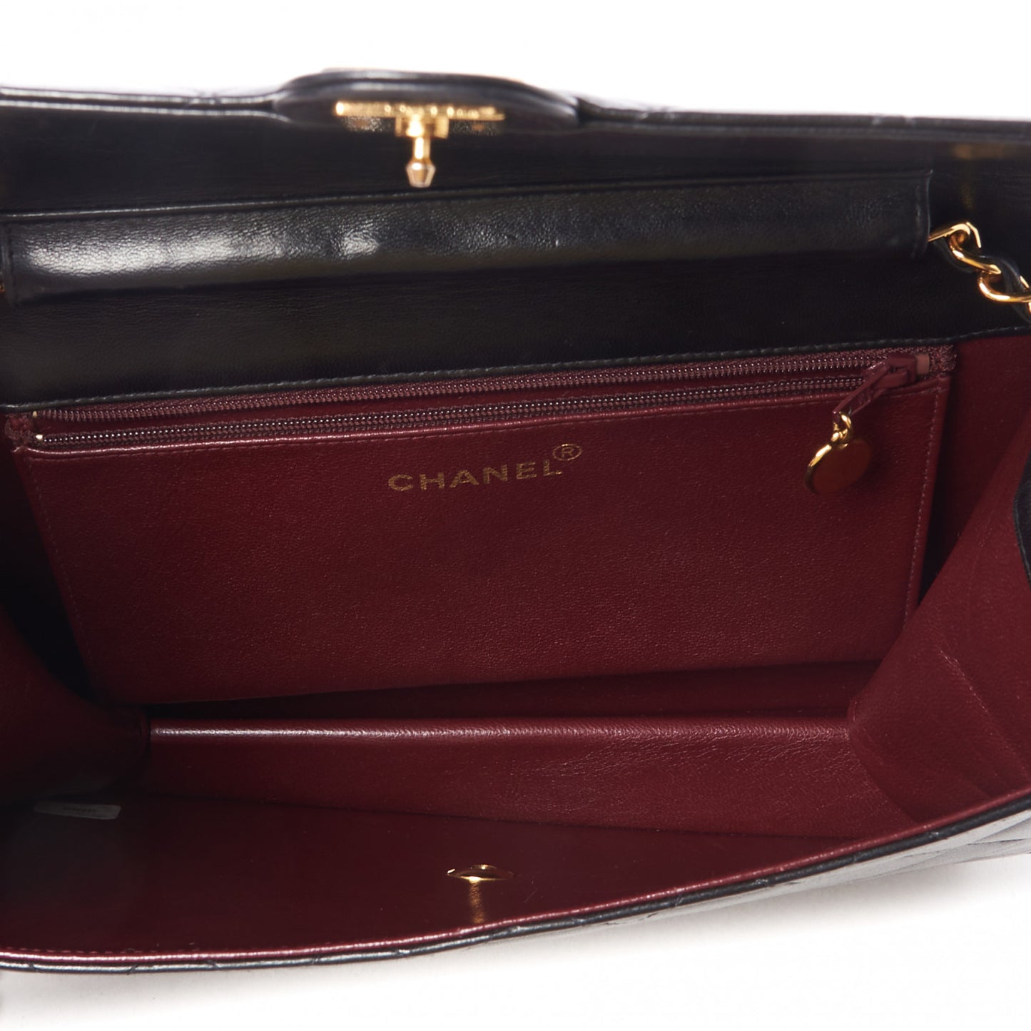 Lambskin Quilted Medium Single Flap Black