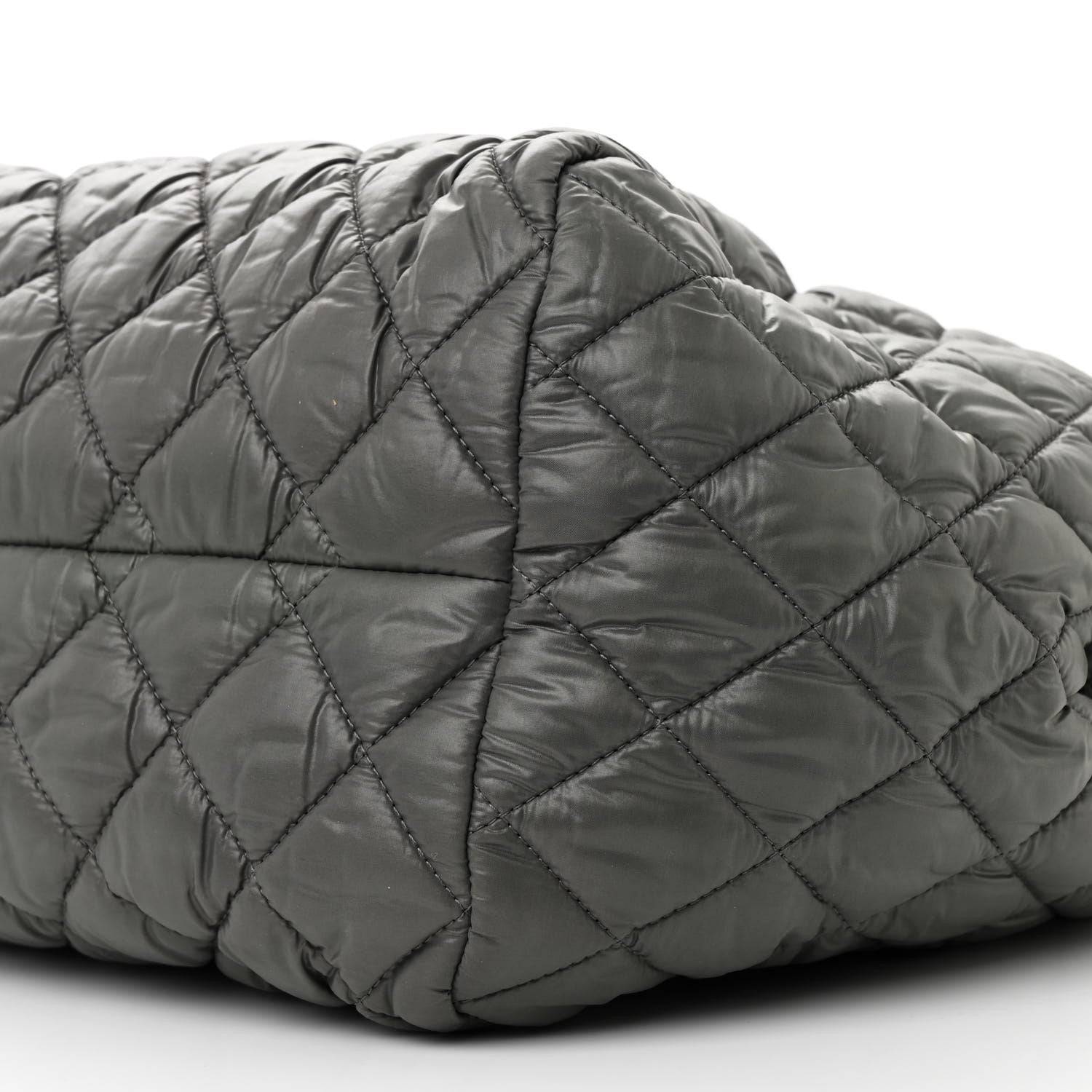 Chanel Nylon Quilted Coco Cocoon Bowler Grey 1613643 – FASHIONPHILE