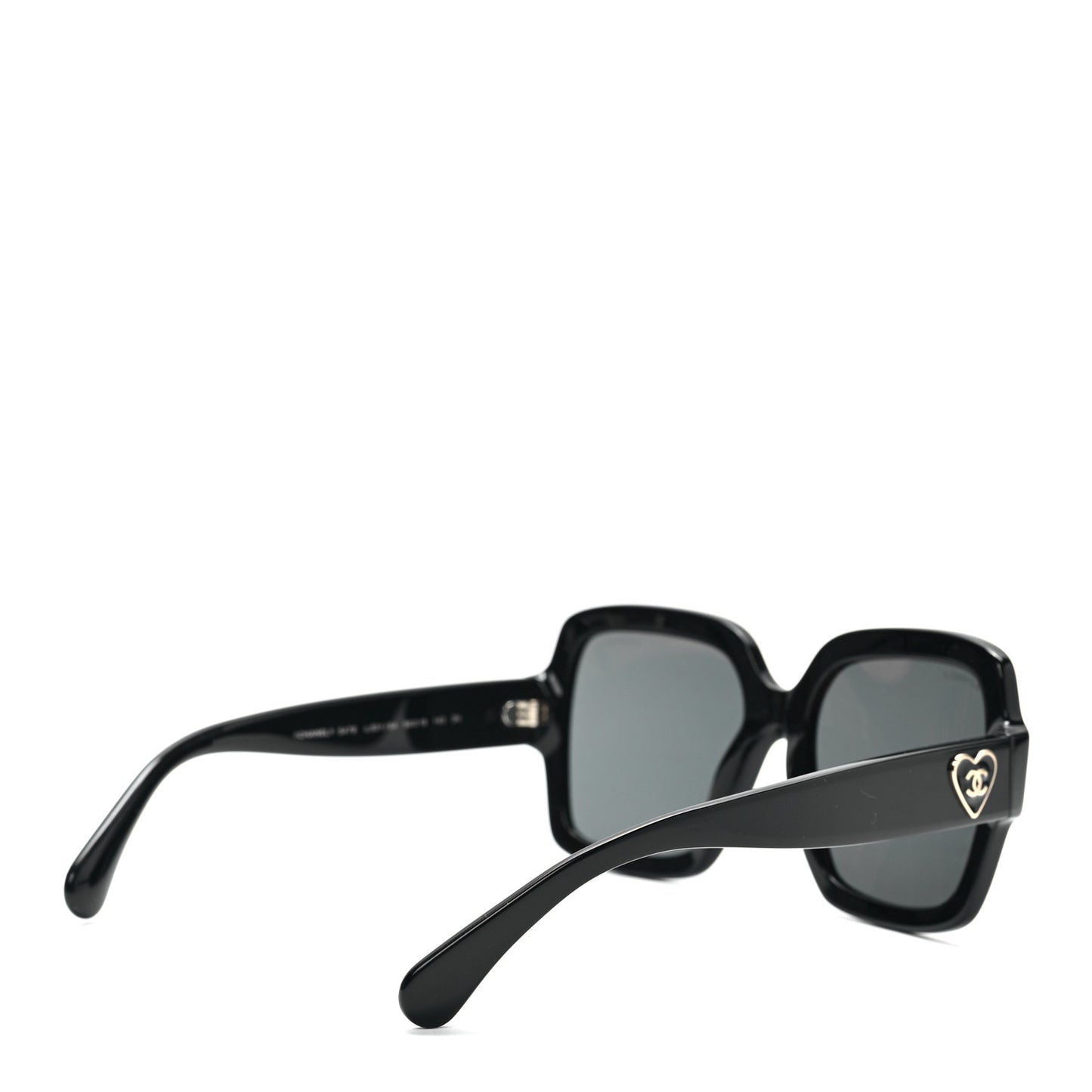 Acetate Square Heart Sunglasses 5479-A Black