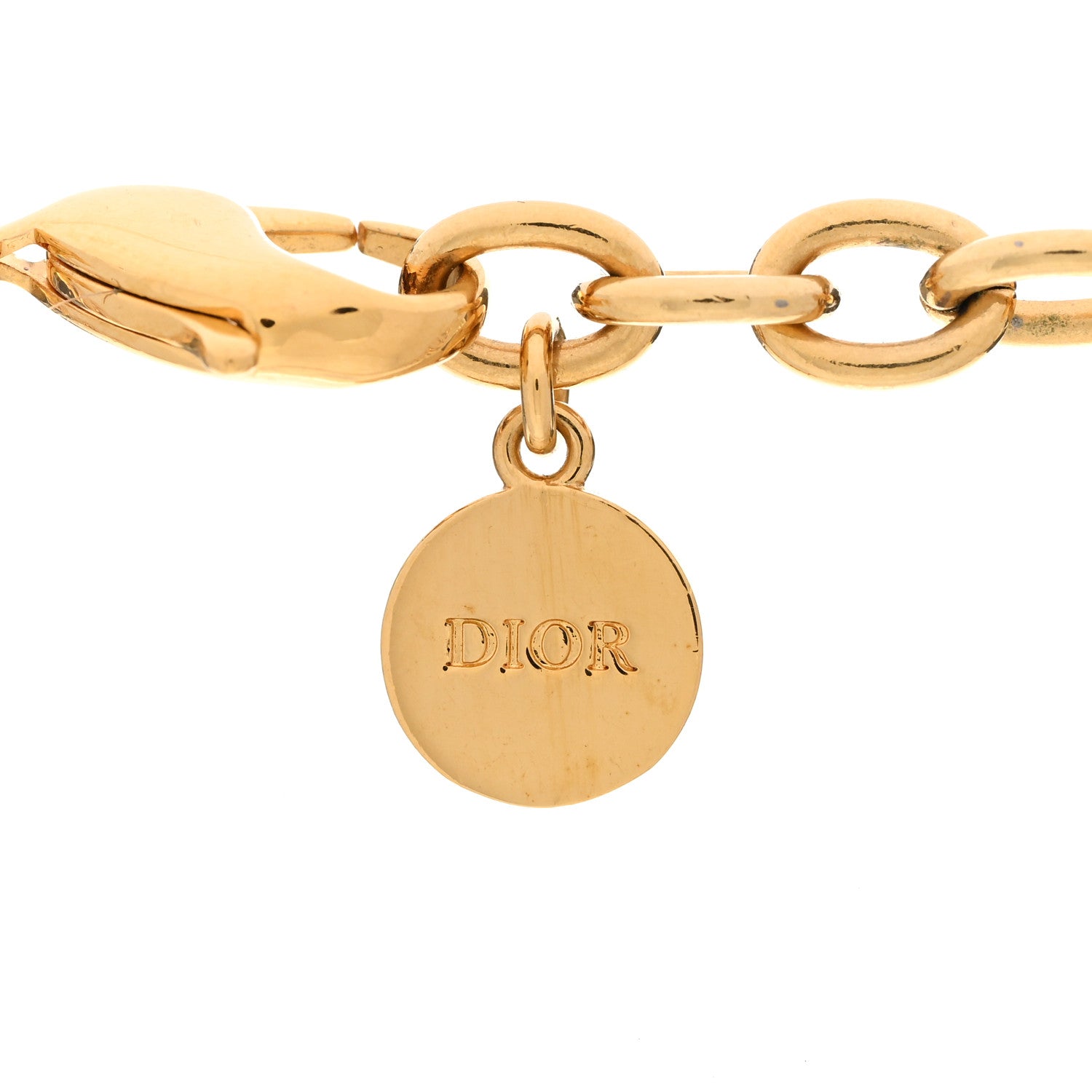 Christian Dior Metal Danseuse Etoile Chain Choker Necklace Gold 4 of 4