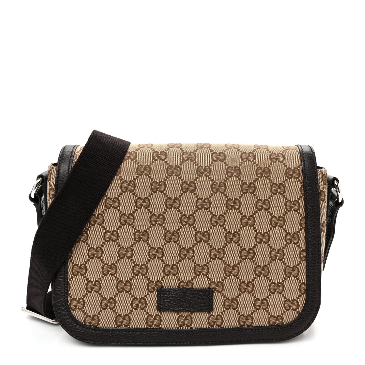 Monogram Flap Messenger Bag Beige Dark Brown Beige Dark Brown