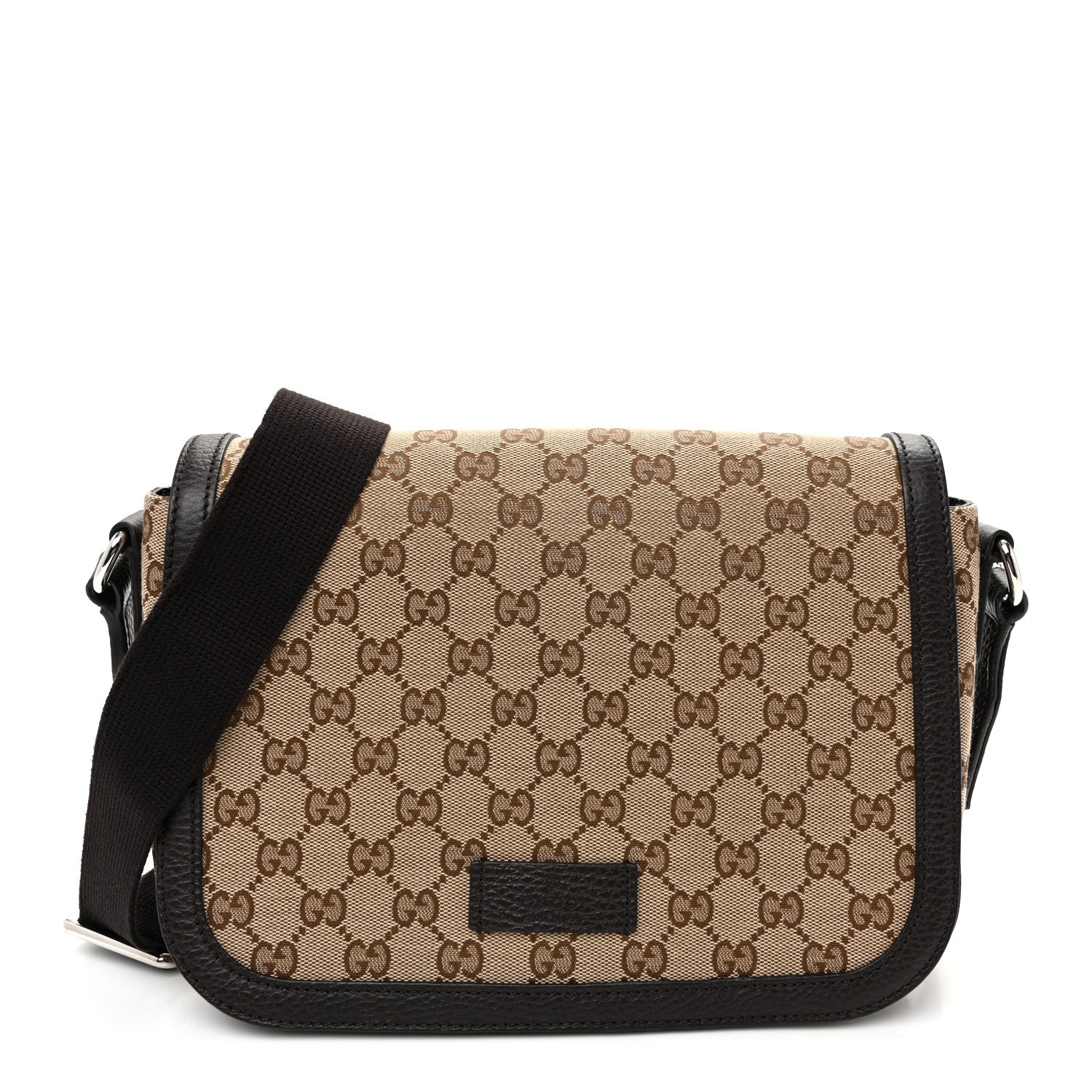 Gucci Monogram Flap Messenger Bag Beige Dark Brown Beige Dark Brown 1 of 11