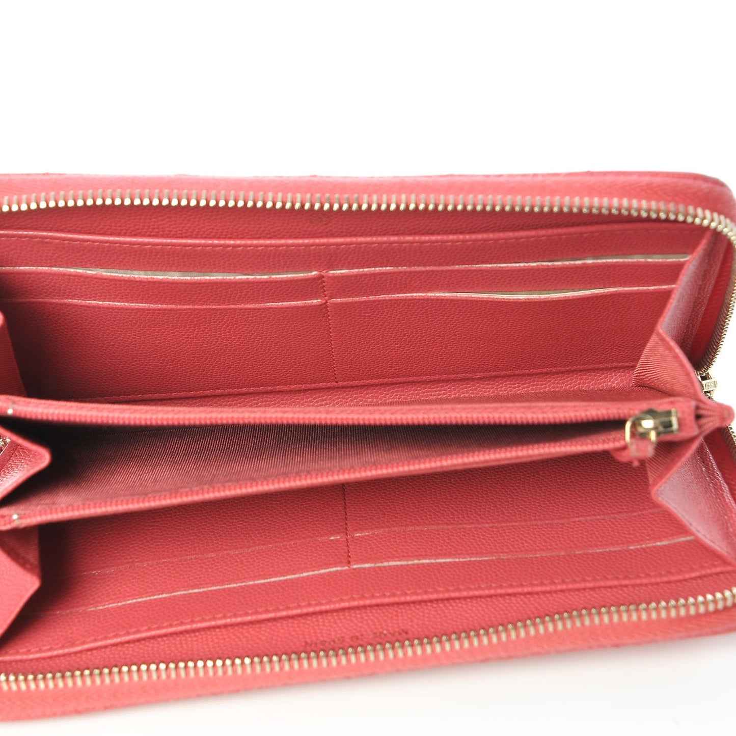 Caviar Quilted Large Gusset Zip Around Wallet Pink