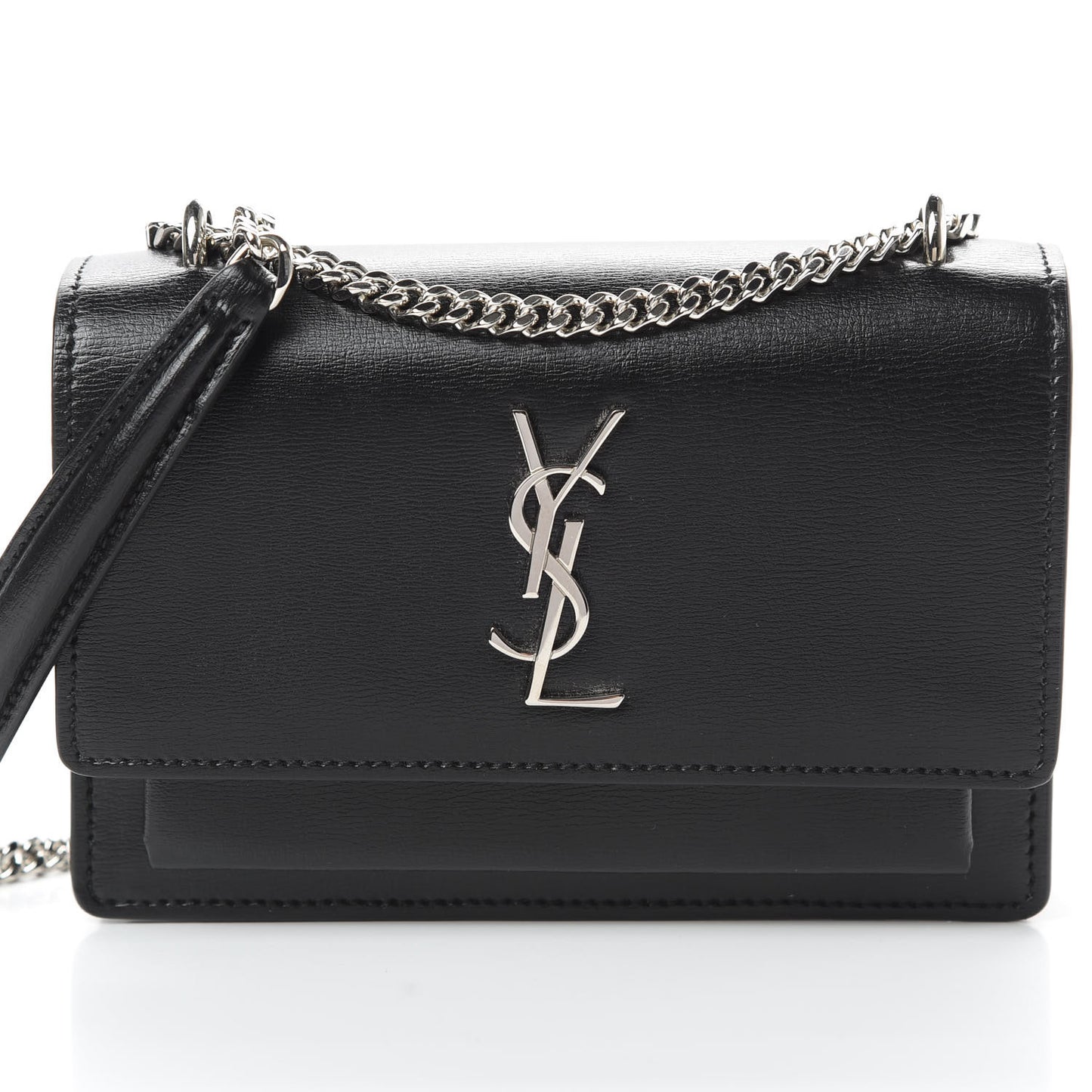Calfskin Monogram Sunset Chain Wallet Black