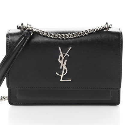 Saint Laurent Calfskin Monogram Sunset Chain Wallet Black 9 of 13