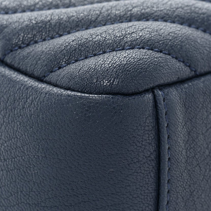 Saint Laurent Sheepskin Matelasse Chevron Monogram Medium College Bag Navy 10 of 13
