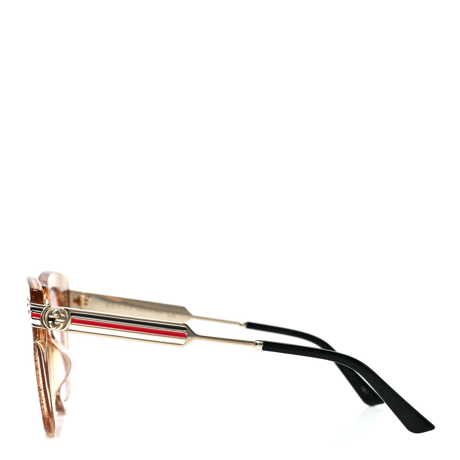 Gucci Acetate Square Frame Web Glitter GG0281SA Sunglasses Gold 3 of 8