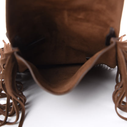 Saint Laurent Suede Fringe Flat Anita Crossbody Bag Coffy Marrone 5 of 10