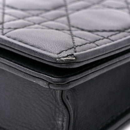 Christian Dior Lambskin Cannage Lady Dior Pouch Black 18 of 20