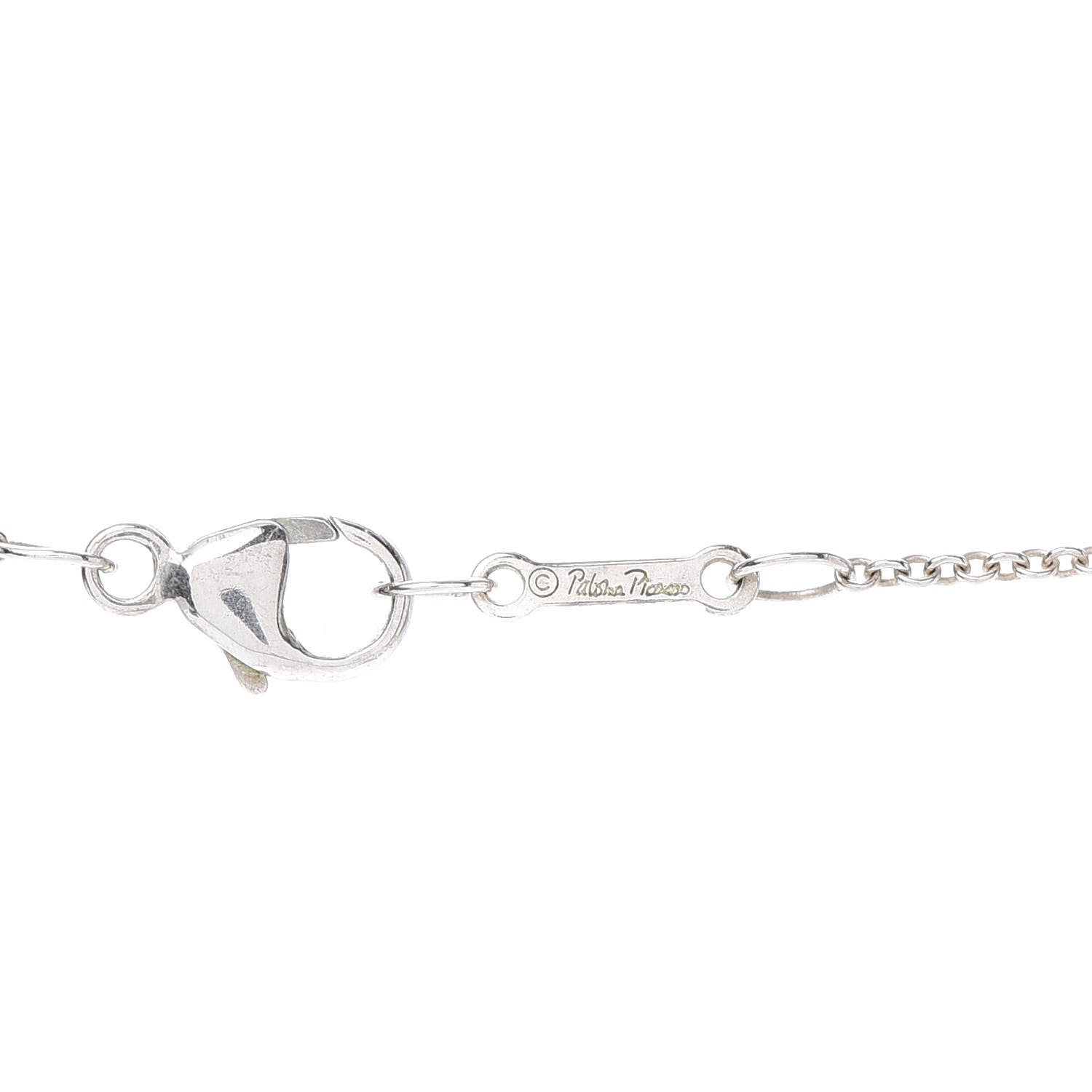 Tiffany Sterling Silver Rock Crystal Black Onyx Paloma Picasso X Necklace 5 of 5
