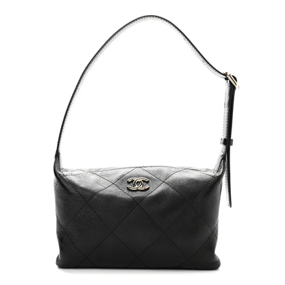 Chanel Shiny Lambskin Quilted Large Hobo Bag Black 1 of 10
