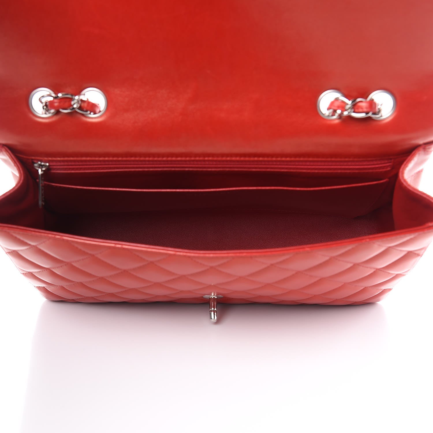 Chanel Lambskin Quilted Jumbo Single Flap Red 6 of 18