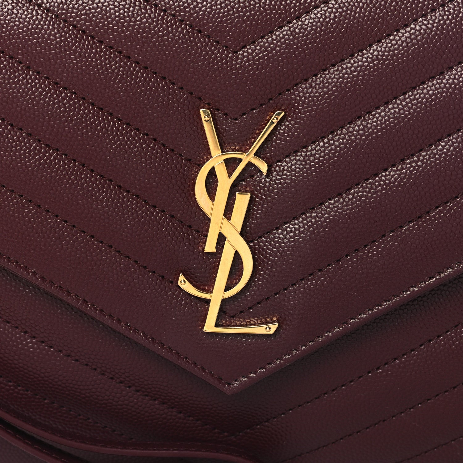 Saint Laurent Grain De Poudre Matelasse Chevron Monogram Envelope Clutch Rouge Legion 8 of 10