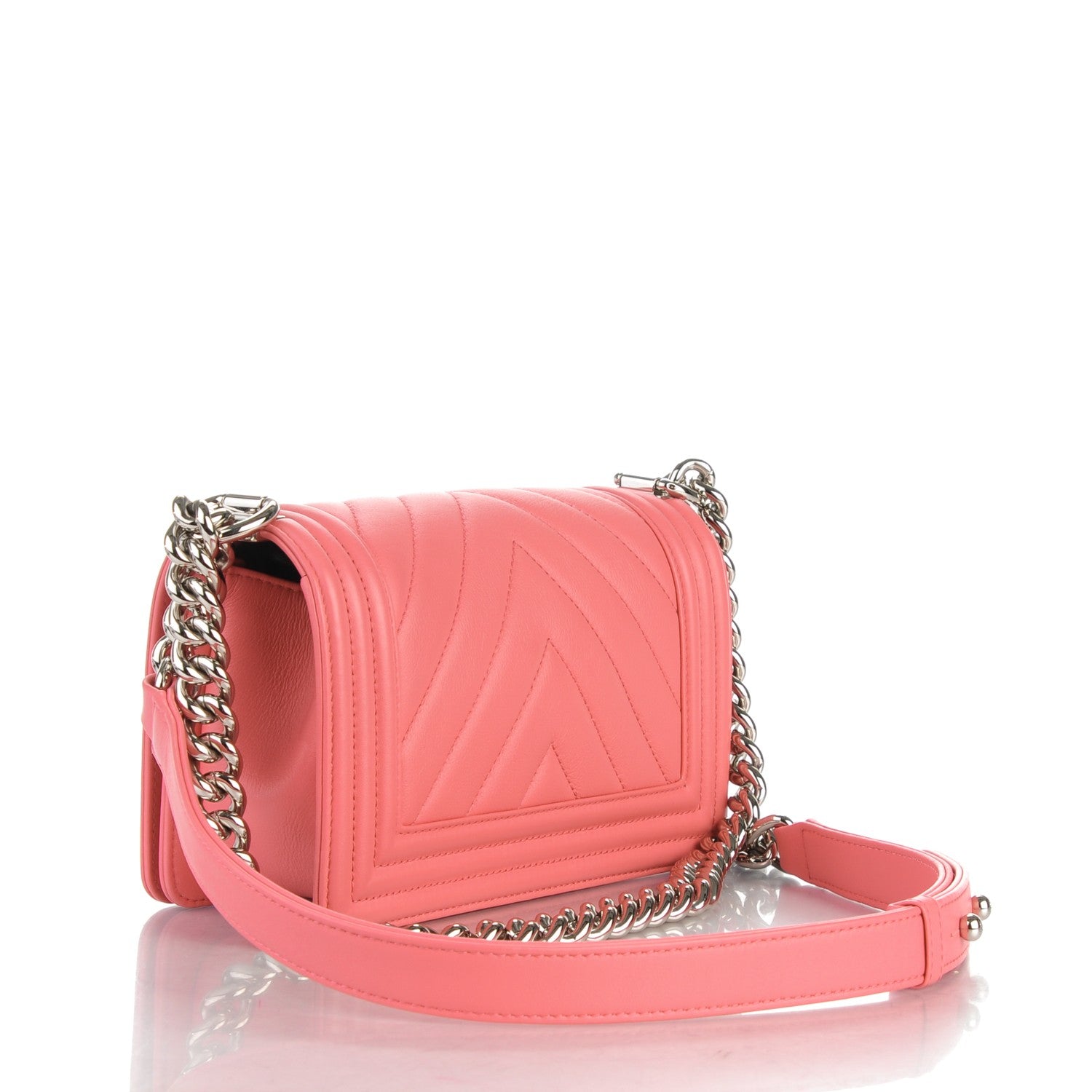 Chanel Calfskin Chevron Quilted Small Boy Flap Pink 3 of 7