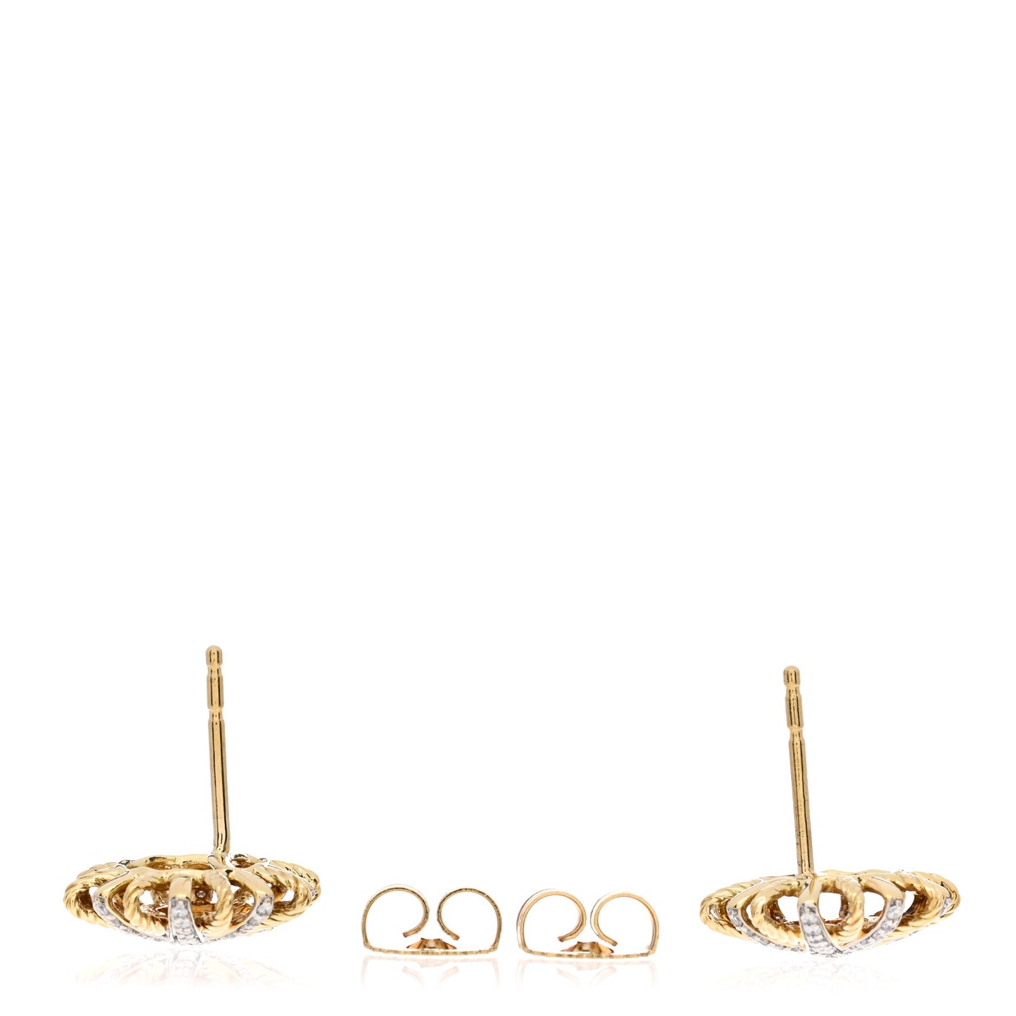 18K Yellow Gold Diamond 14mm Starburst Earrings