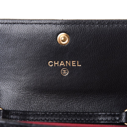 Chanel Shiny Goatskin Quilted Chanel 19 Flap Coin Purse With Chain Black 8 of 14