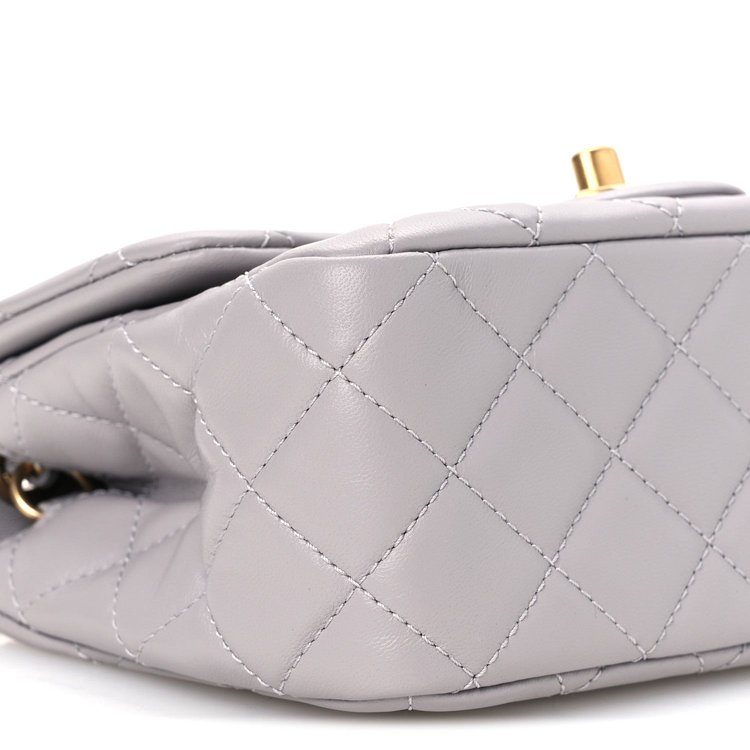 Chanel Lambskin Quilted Mini Pearl Crush Flap Light Grey 10 of 11